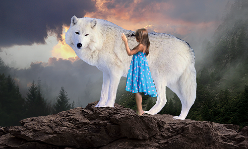 Девочка и волк. Собираем